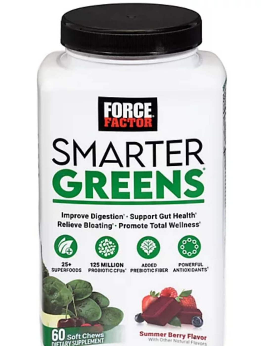 Force Factor Smarter Greens soutient la santé intestinale, soulage les ballonnements et favorise le bien-être général.