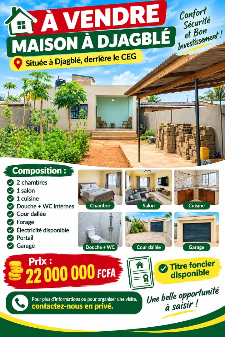 Maison de 2 chambres avec garage