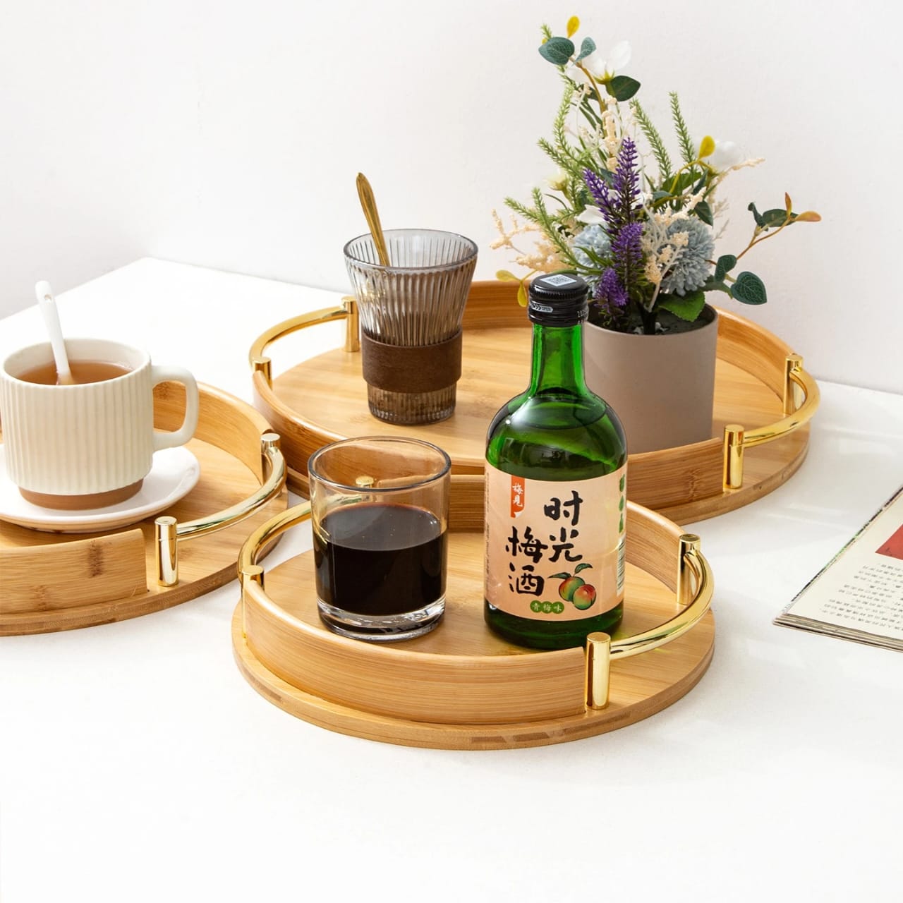 Ensemble 3 plateaux en bois à vendre