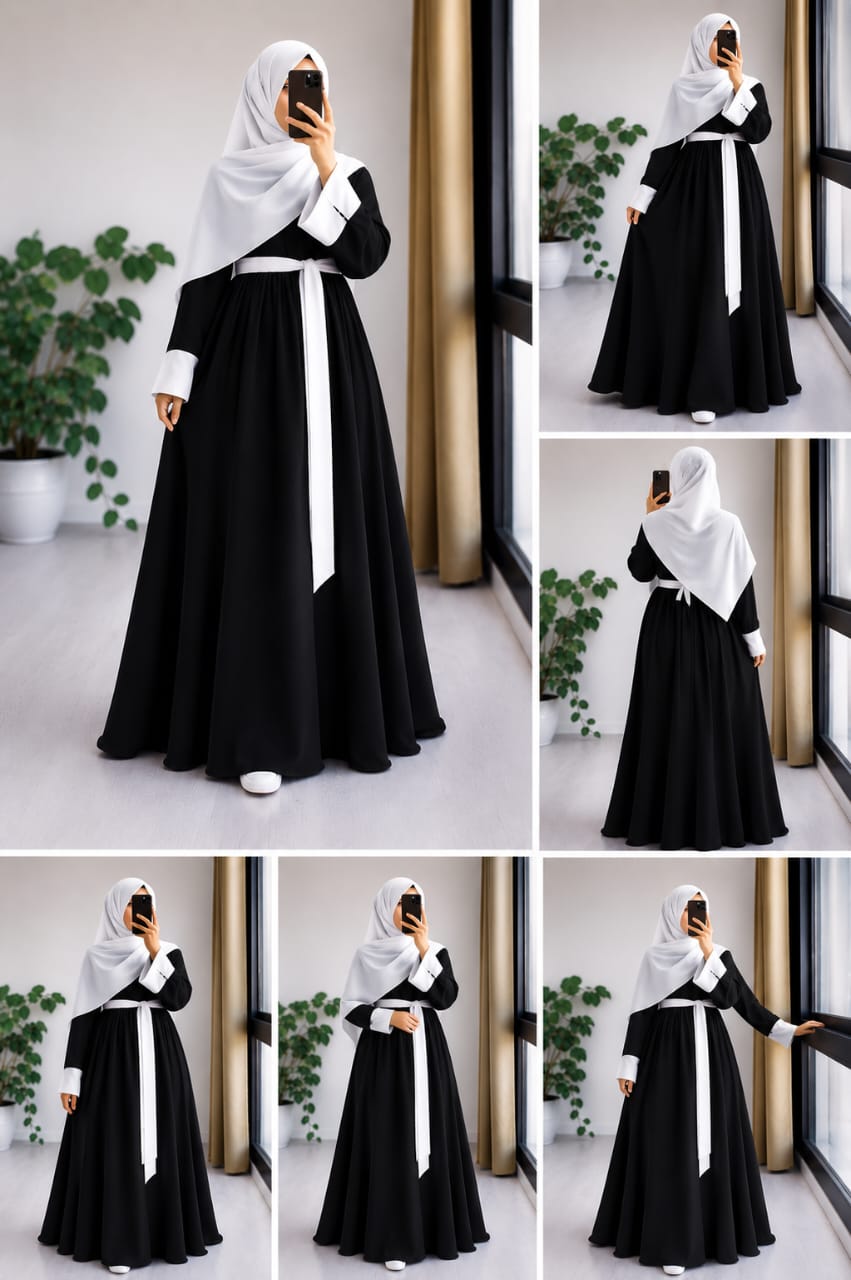 Robe Longue Femme avec Hijab – Plusieurs Couleurs