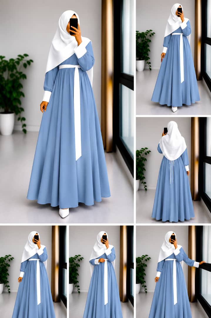 Robe Longue Femme avec Hijab – Plusieurs Couleurs