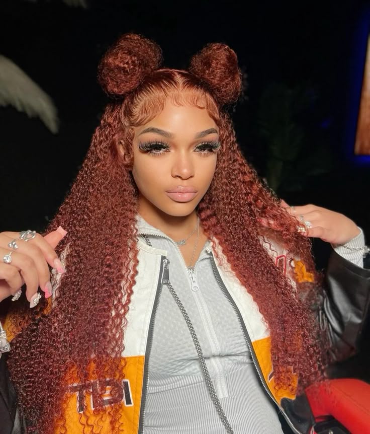 Perruque Bouclée Rousse Lace Frontal