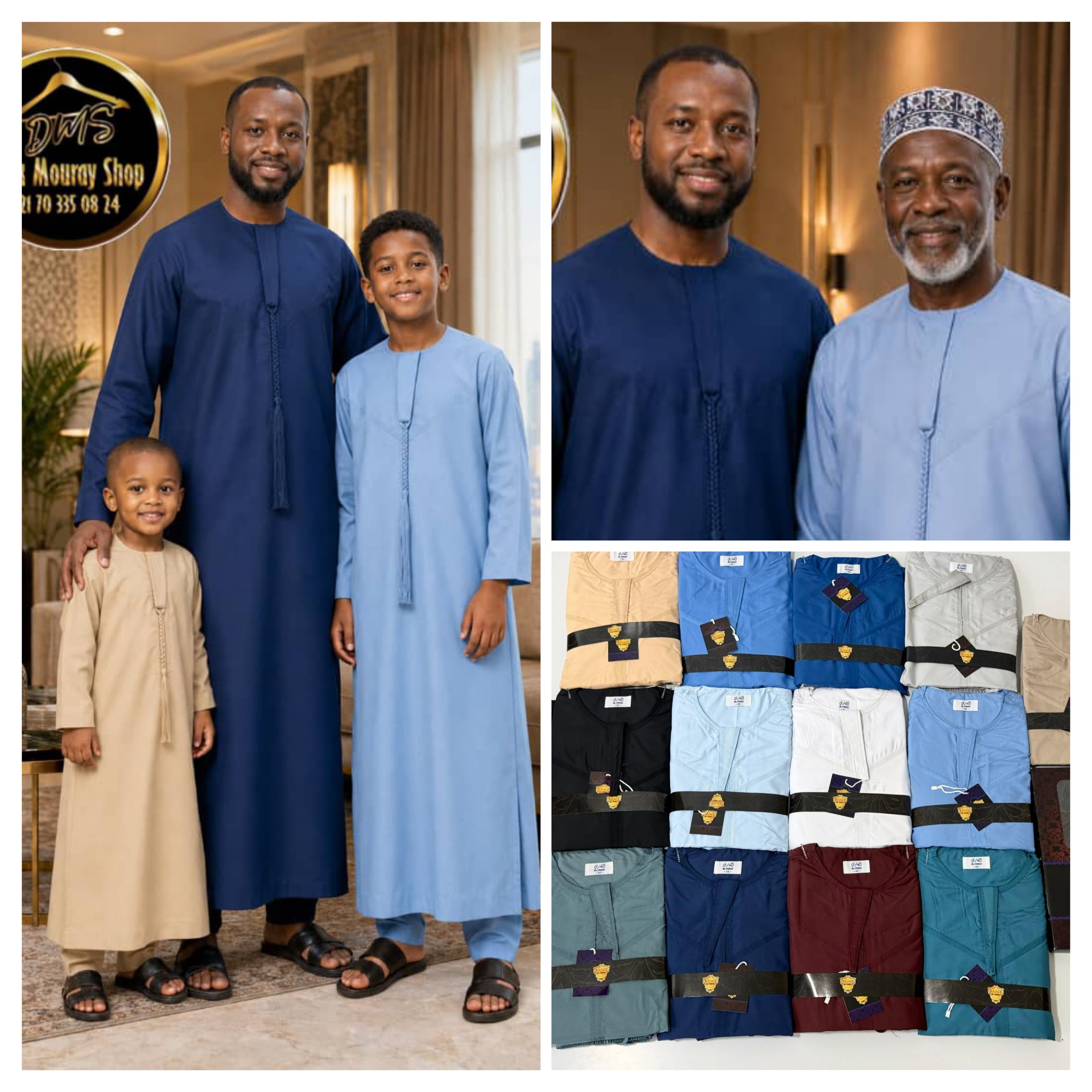 Abaya Emirates pour enfants et adultes