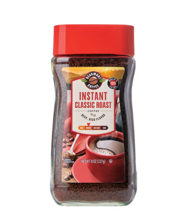 Café instantané décaféiné classique Beaumont 227 g & 198 g lyophilisé