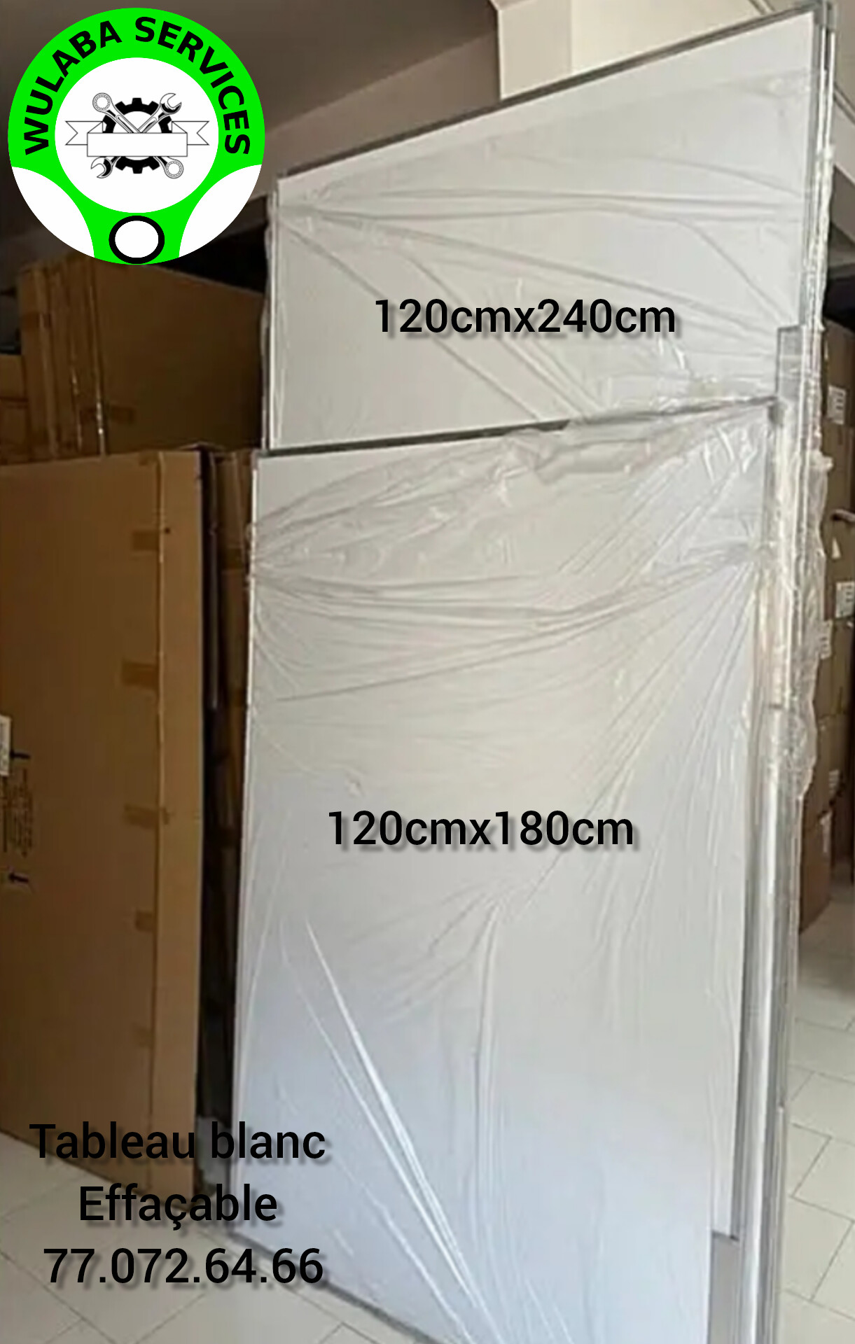 TABLEAU BLANC EFFACABLE POUR SALLE DE CLASSE