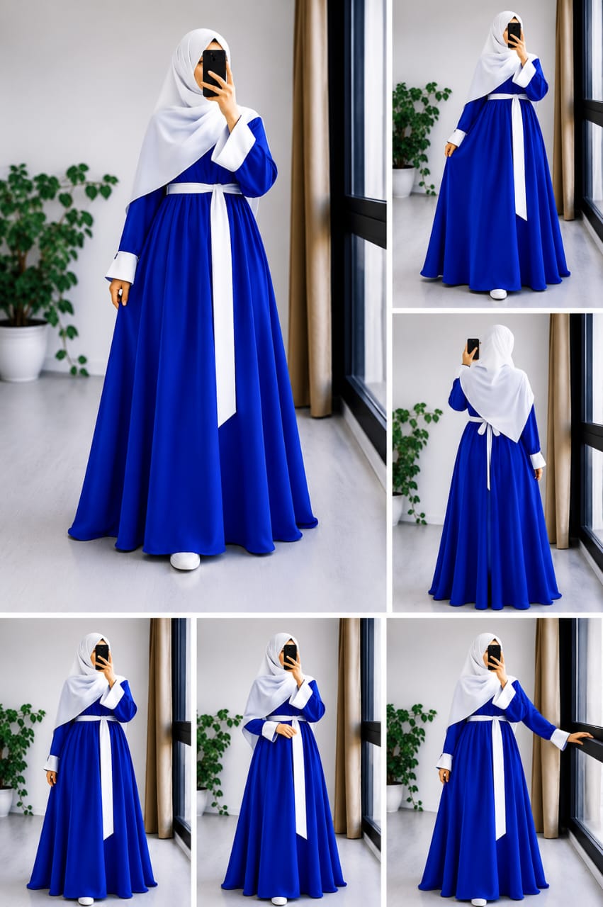Robe Longue Femme avec Hijab – Plusieurs Couleurs