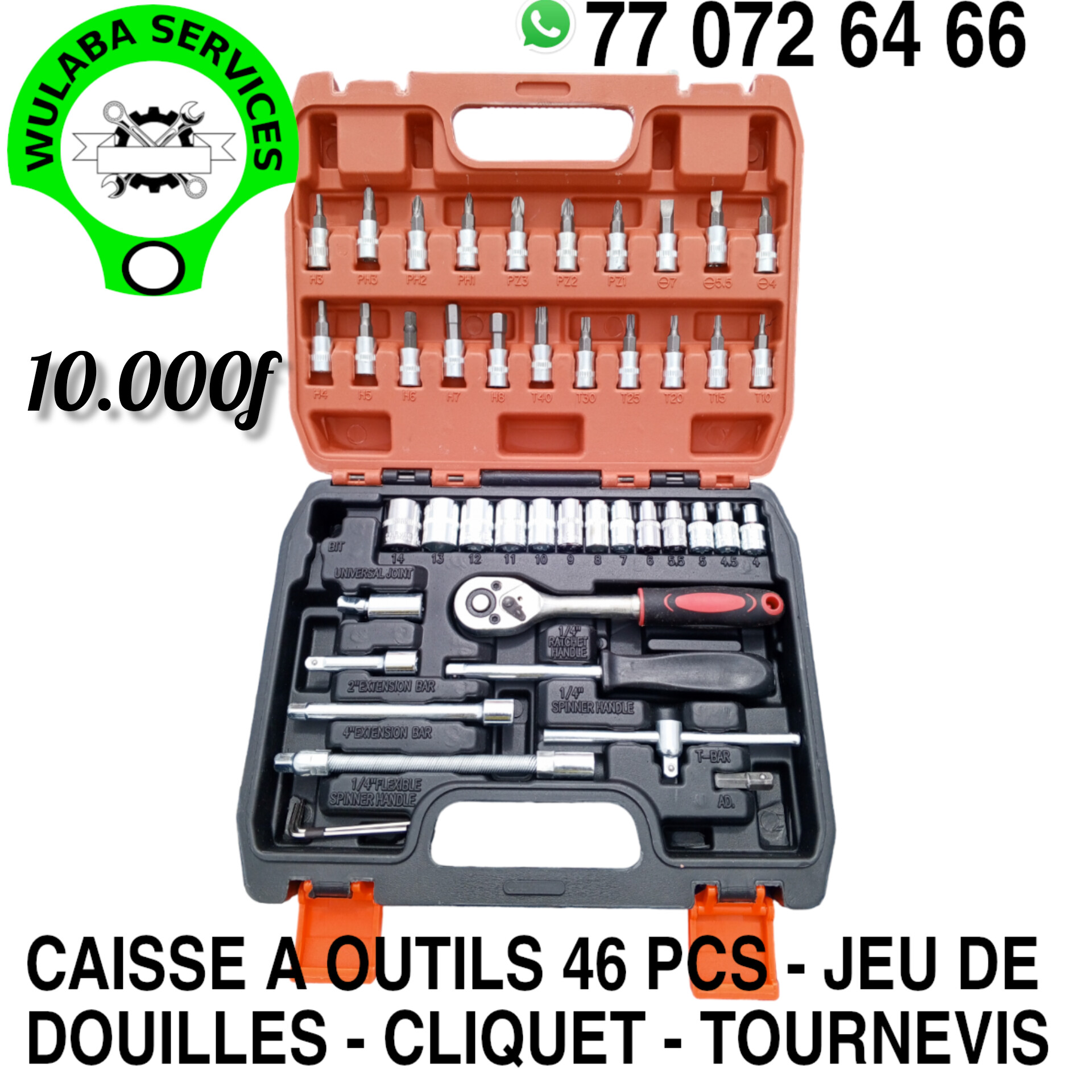 Caisse a outils 46 pieces