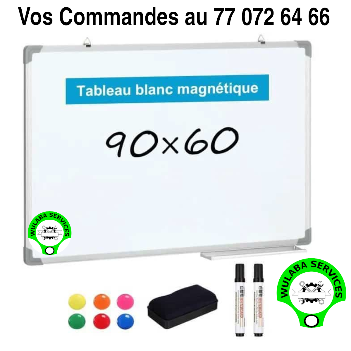 TABLEAU BLANC EFFACABLE 60cmx90cm
