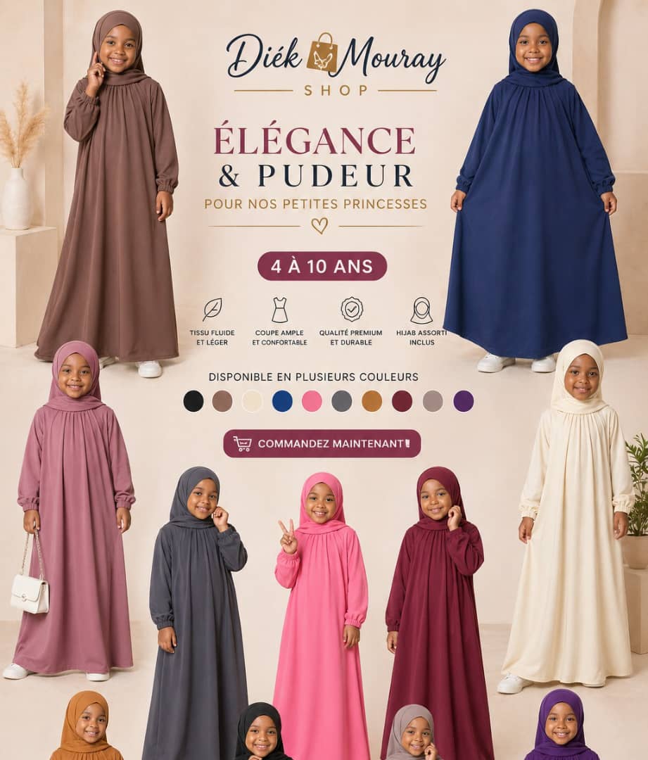 Robe de prières pour fille de 4 à 10 ans