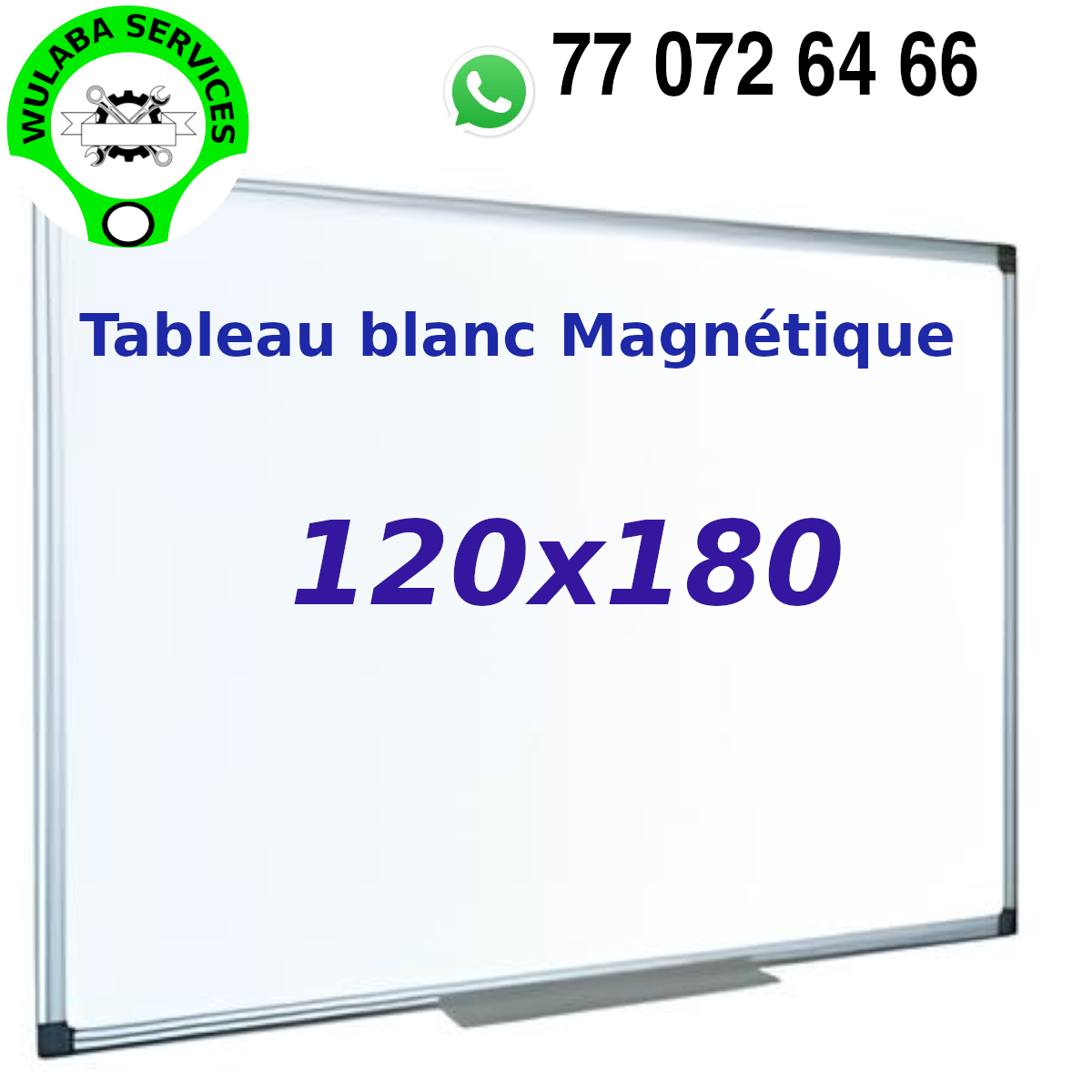 TABLEAU BLANC EFFACABLE 120cmx180cm