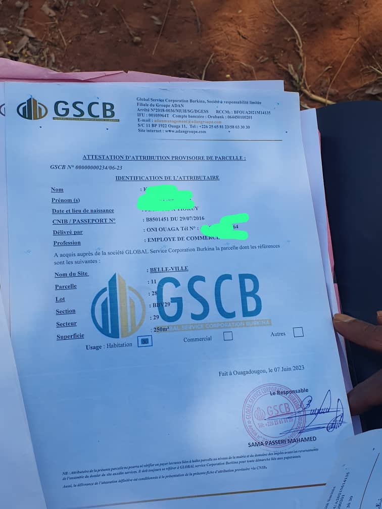 Terrain à vendre au Burkina Faso – Parcelle légale avec documents