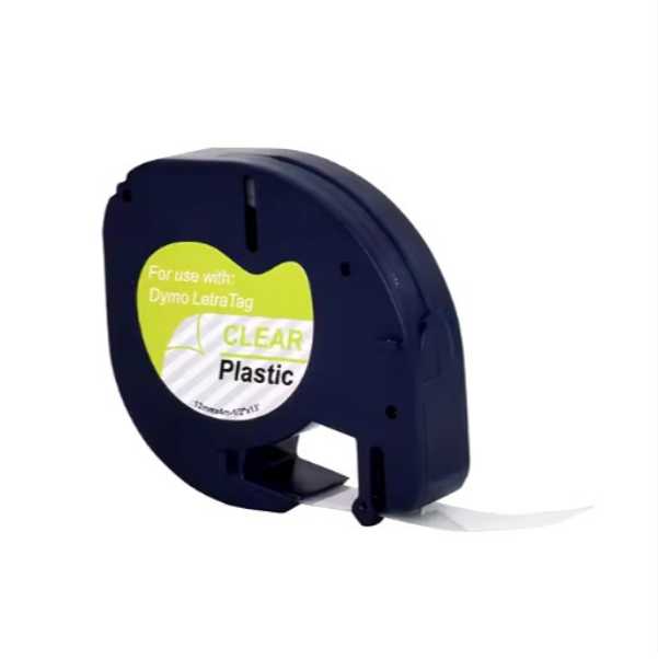 Ruban pour Étiqueteuse Compatible avec Dymo LetraTag Ruban Plastique 12mm x 4m