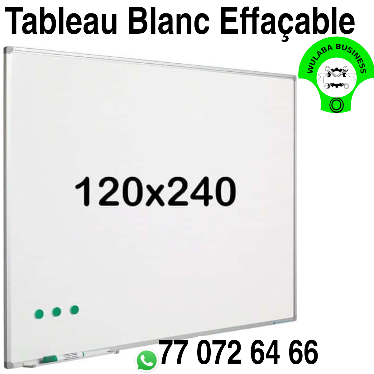 TABLEAU BLANC EFFACABLE 120cmx240cm