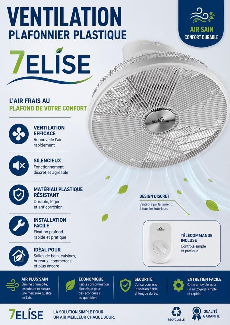 Ventilateur global air 18pouces plafonnier