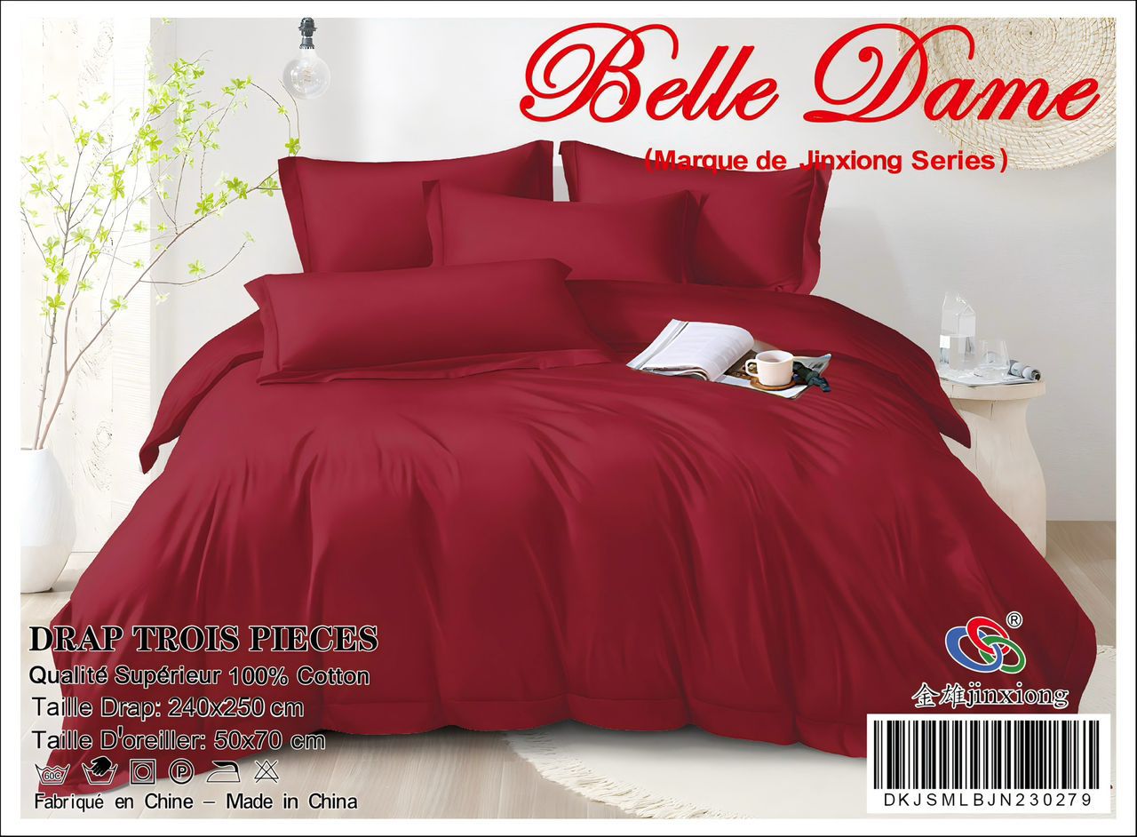 DRAPS DE LITS EN COTON-3PCS