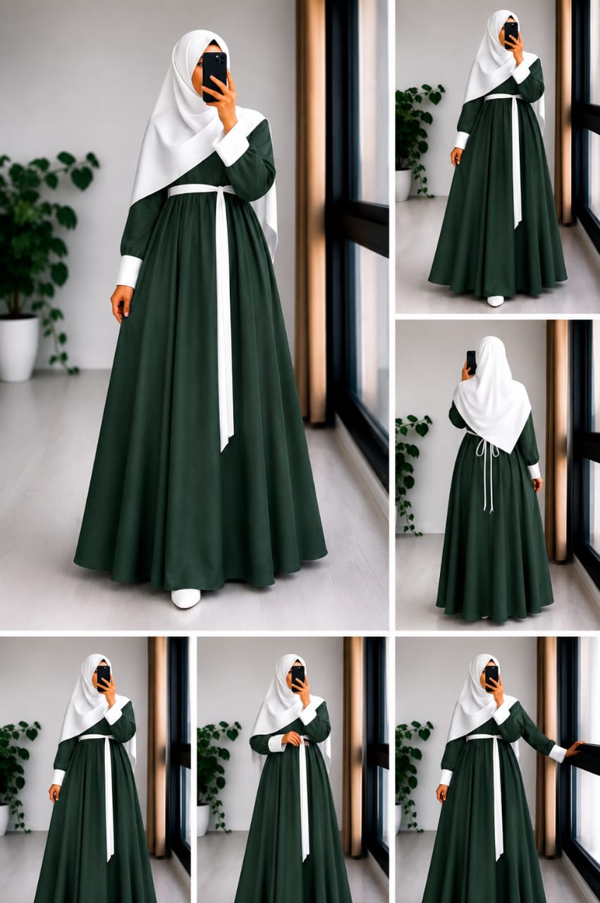 Robe Longue Femme avec Hijab – Plusieurs Couleurs