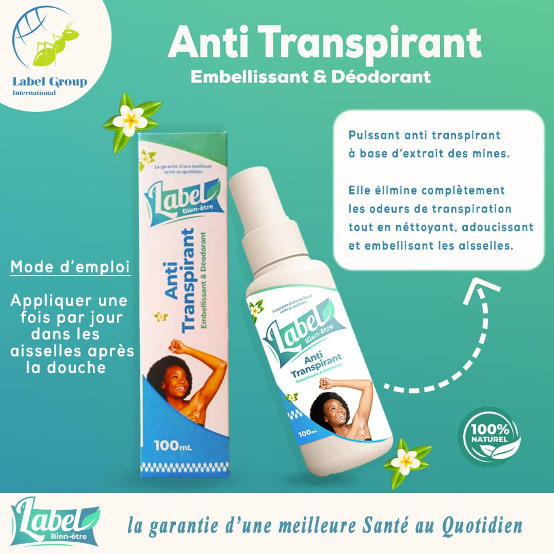Anti-Transpirant Naturel Puissant – Déodorant Éclaircissant Aisselles 100 ml