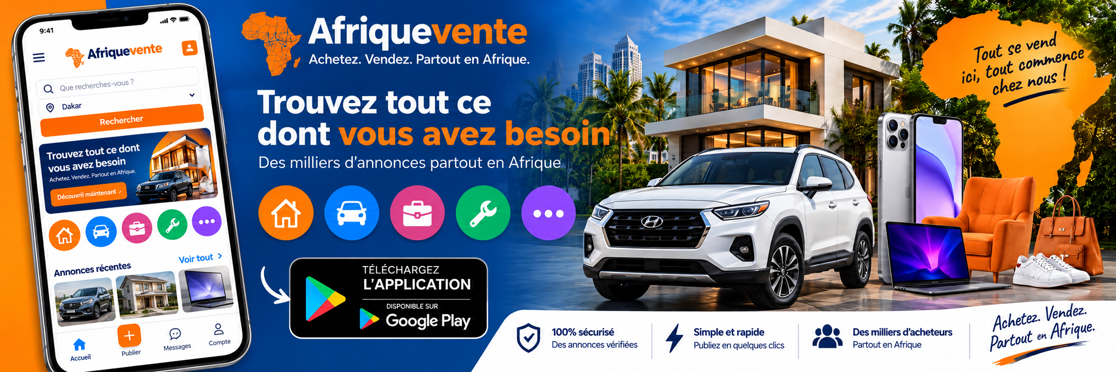 Bannière principale de la page d'accueil